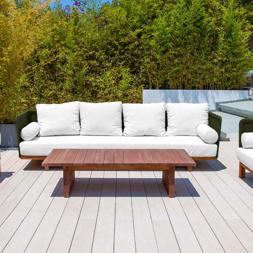 Журнальный столик минималистский дизайн - ZEN - G&G Italia Designer Furniture - из пенополиуретана / из тикового дерева / с основанием из тикового дерева