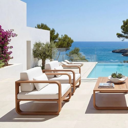 Современное кресло - BELLAVISTA - G&G Italia Designer Furniture - из водостойкого текстиля / из тикового дерева / на заказ