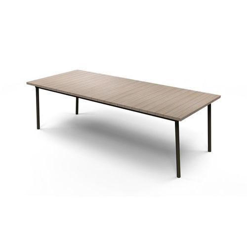 Современный обеденный стол - SIENNA CANASTA - G&G Italia Designer Furniture - из алюминия / из тикового дерева / с основанием из алюминия