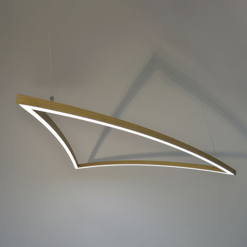 Подвесная лампа - DELTA - KISSA LAMPS - из экструдированного алюминия / деревянный шпон / уникальный дизайн