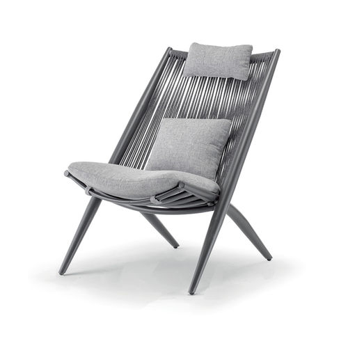 Современное кресло - BAHZA LOUNGE CHAIR - GRATTONI S.R.L. - из акриловой ткани / из алюминия / из веревки