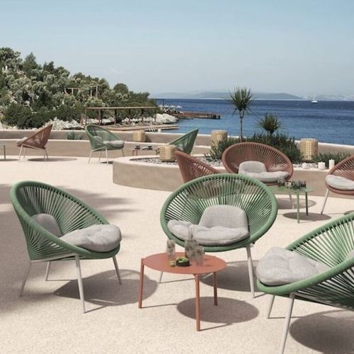 Современное кресло - NANCY LOUNGE CHAIR - GRATTONI S.R.L. - из ткани / из полиэстера / из алюминия