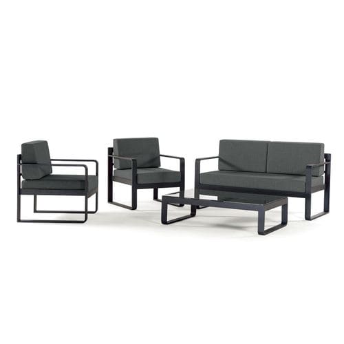 Современная мебель для сада - CAPRI SET - GRATTONI S.R.L. - из алюминия / из стекла / из акриловой ткани