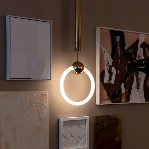 Подвесная лампа - RING LIGHT - Lee Broom - из нержавеющей стали / из опалового стекла / современная