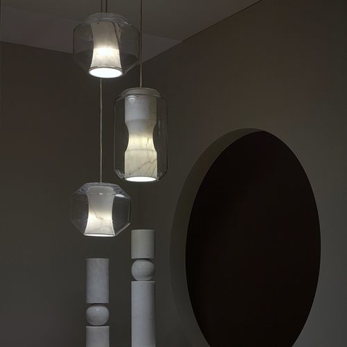 Подвесная лампа - CHAMBER  - Lee Broom - из стали / из кристалла / из мрамора