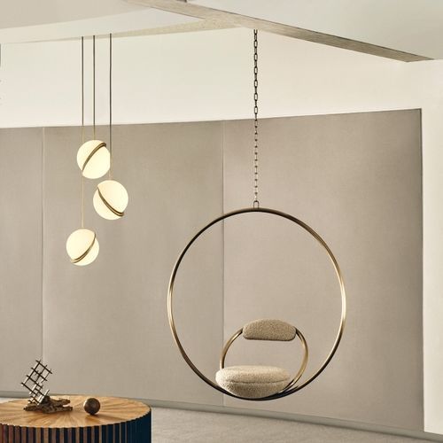 Современный подвесной cтул - HOOP - Lee Broom - для интерьера / из ткани / из стали