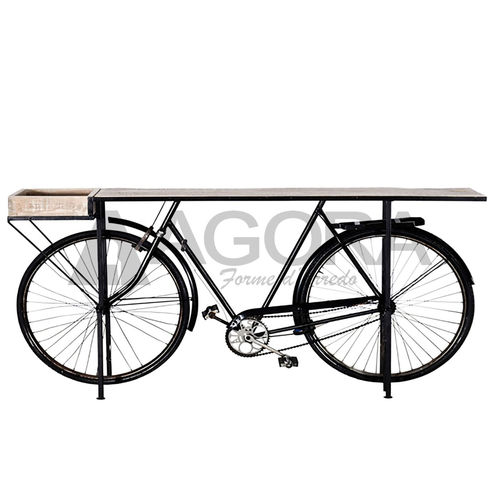 Стол-консоль уникальный дизайн - BIKE ORIGINAL - AGORA' SRL - из цельной древесины / с основанием из окрашенного металла / с основанием из переработанных материалов