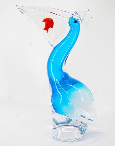 Анималистическая скульптура - Pelican - Wave Murano Glass srl - из муранского стекла / из дутого стекла / отдельностоящая