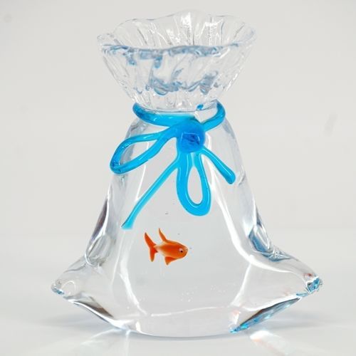 Скульптура из муранского стекла - Mini aquarium  - Wave Murano Glass srl - отдельностоящая / бесцветная / анималистическая