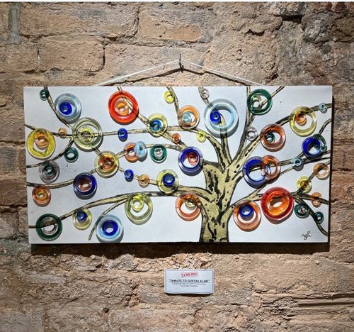 Скульптура из муранского стекла - ARTWORKS - Wave Murano Glass srl - из дутого стекла / настенная / отдельностоящая