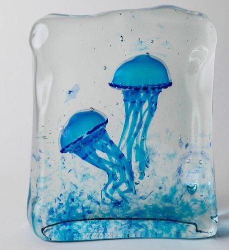 Скульптура из муранского стекла - Aquarium  - Wave Murano Glass srl - из дутого стекла / отдельностоящая / многоцветная