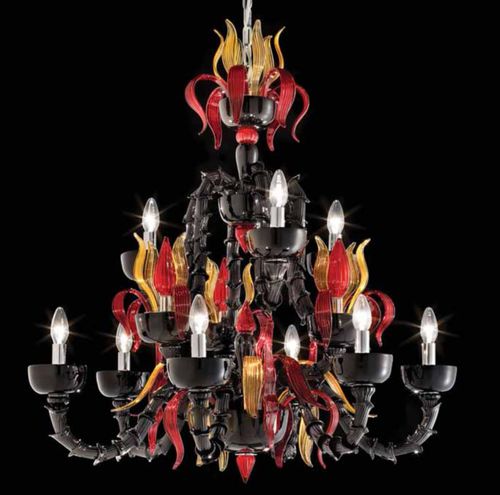 Классическая люстра - INFERNO - Wave Murano Glass srl - из муранского стекла / из дутого стекла / 9 лампочек
