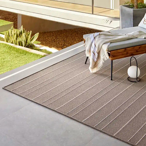 Современный ковер - LYRA OAT NUT - Rols Carpets - в полоску / из ПЭТФ / прямоугольный