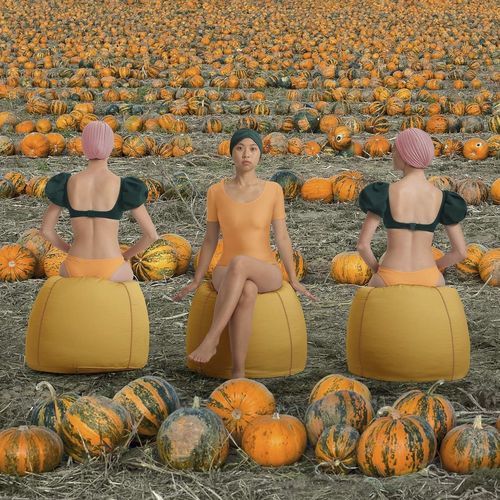Современный пуф - COSTURAS BALL - Diabla - из ткани / круглый / со съемным покрытием