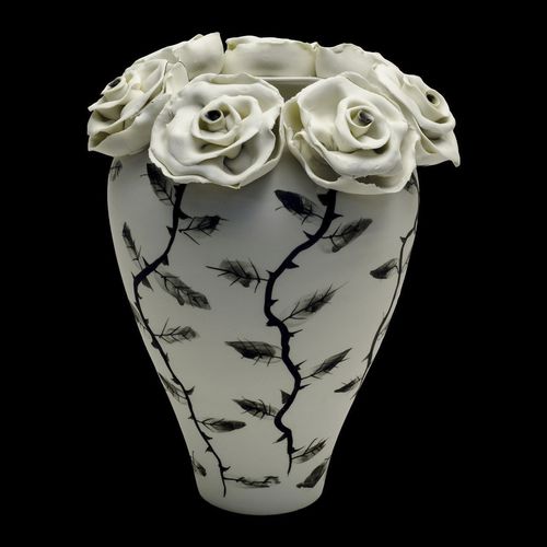 Современная ваза - ROSAS - ELICA STUDIO - из фарфора / ручной работы / Сделано в Италии