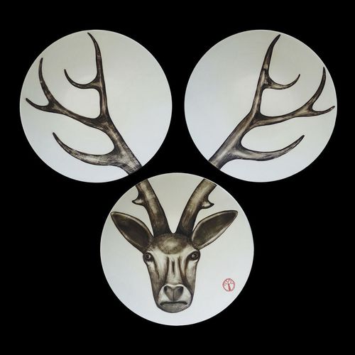 Скульптура из фарфора - CERVUS - ELICA STUDIO - ручной работы / настенная / для профессионального использования