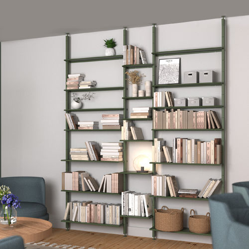 Модульный книжный шкаф - Bretagne Design - настенный / высокий / от пола до потолка