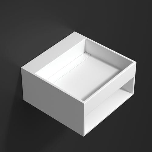Подвесная раковина - 700310 - NEILUR - из Solid Surface / с полкой / квадратная
