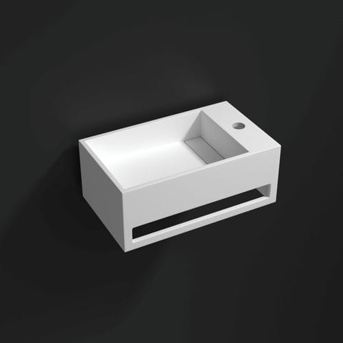Подвесной умывальник для рук - 700320 - NEILUR - прямоугольный / из Solid Surface / со встроенными полотенцесушителями