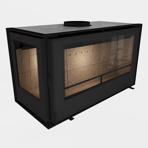 Дровяной камин - Design 90-55 L/R - REGALFIRE S.A - угловой / с закрытой топкой / из стекла