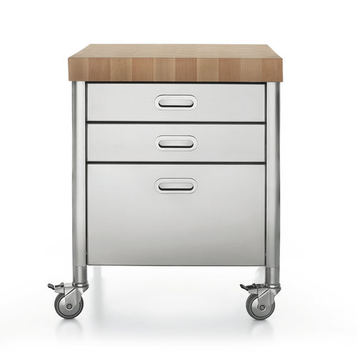 Служебная тележка - 70C-CARRELLO-3 - ALPES-INOX - из цельной древесины / из промасленной древесины / из нержавеющей стали