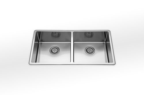 Глубокая кухонная раковина - radius 60  - ALPES-INOX - 2 чаши / без сушки / из нержавеющей стали