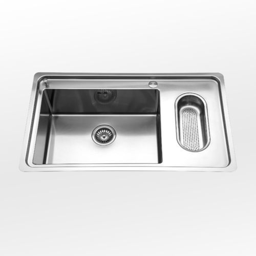 Кухонная раковина 2 чаши - radius 12 LFRS 587/1V1B - ALPES-INOX - без сушки / из нержавеющей стали / интегрированная