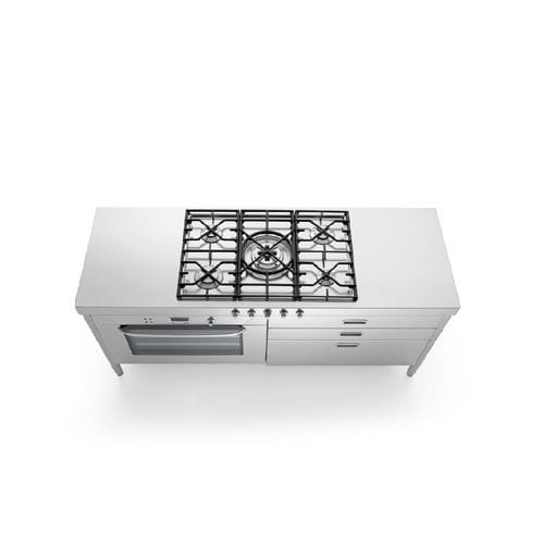 Газовая кухонная плита - C190-F90+C90/1 - ALPES-INOX - электрическая / 5 конфорок / 1 духовка