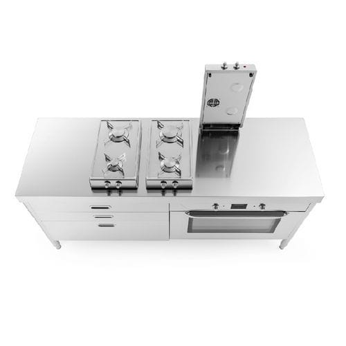Газовая кухонная плита - C190-C90+F90/1 - ALPES-INOX - электрическая / индукционная / 4 конфорки
