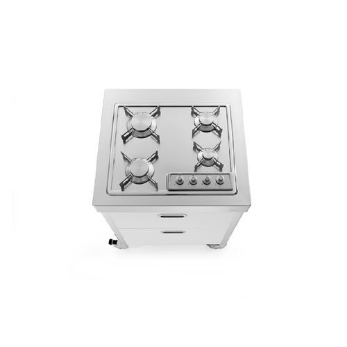 Газовая варочная панель - C70-C60-ruote/1 - ALPES-INOX - 4 конфорки / встраиваемая / с поворотными регуляторами