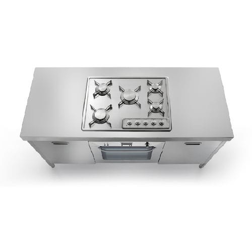 Газовая кухонная плита - C160-A45+F60+A45/1 - ALPES-INOX - электрическая / 5 конфорок / 1 духовка