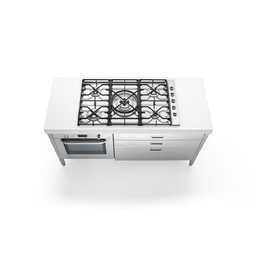 Газовая кухонная плита - C160-F60+C90/1 - ALPES-INOX - электрическая / 5 конфорок / 1 духовка