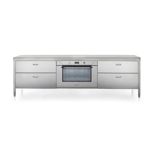 Автономный элемент кухни - 280C-C90+F90+C90/1 - ALPES-INOX - автономный / открытая кухня / с выдвижным ящиком