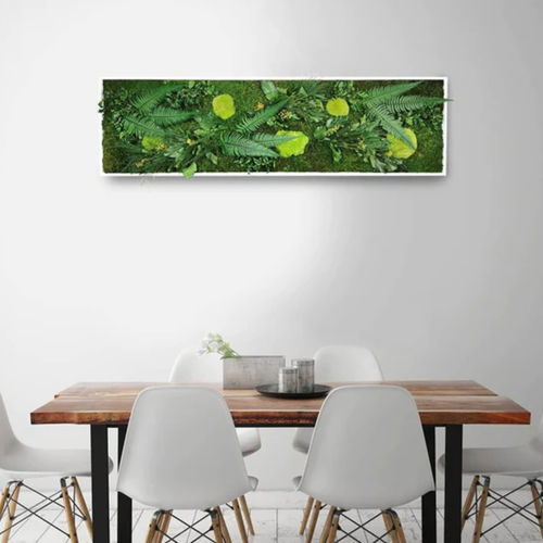 Стабилизированная живая изгородь - ELEGANCE 40X140 - naturall green - натуральная / цветы / для интерьера