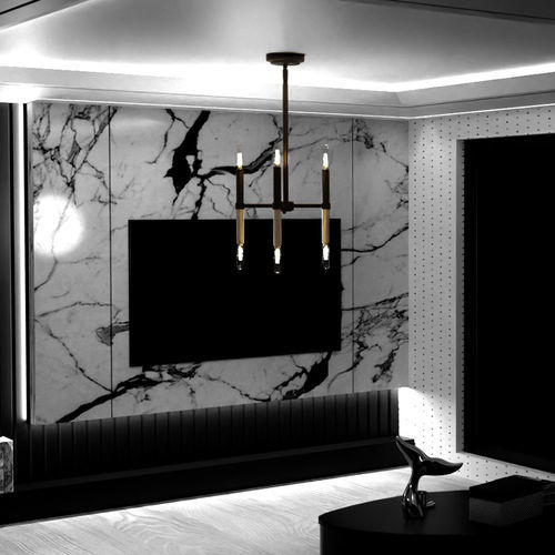 Современная люстра - BASTONE - Ambiate Lighting - из стекла / из никеля / 6 лампочек