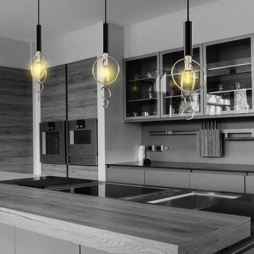 Подвесная лампа - TRAPEZIO - Ambiate Lighting - из никеля / современная / проводная