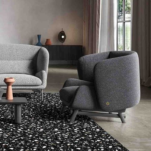 Современное кресло - Coquille - LIU JO Living - из ткани / из дерева / из стали