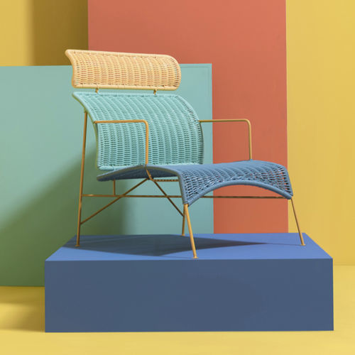 Современное кресло - TABACHÍN - Mexa Design - из ПВХ / из металла / с высокой спинкой