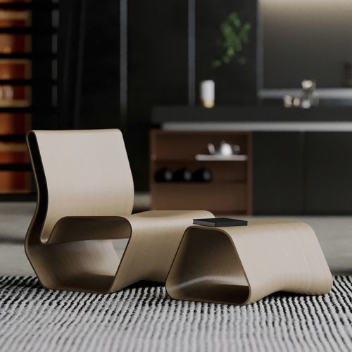 Современное кресло - ESKER - Model No. Furniture - из полимера / из полимера / с опорой для ступней