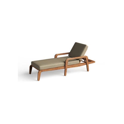Современный садовый шезлонг - CYNARA - Model No. Furniture - из ткани / из вишневого дерева / из вяза