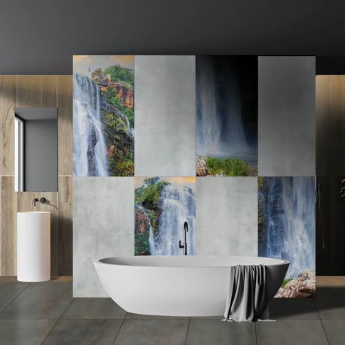Декоративная панель из керамогранита - WATERFALL - BRENNERO CERAMICHE - для внутренней компоновки / 3D / набивной