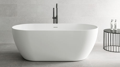 Овальная ванна - NUKURU MATT - ZENON SMART SOLID SURFACE - островная / для жилых зданий / из акрила
