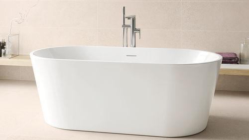 Овальная ванна - PEYTO SHINE - ZENON SMART SOLID SURFACE - островная / для жилых зданий / из акрила