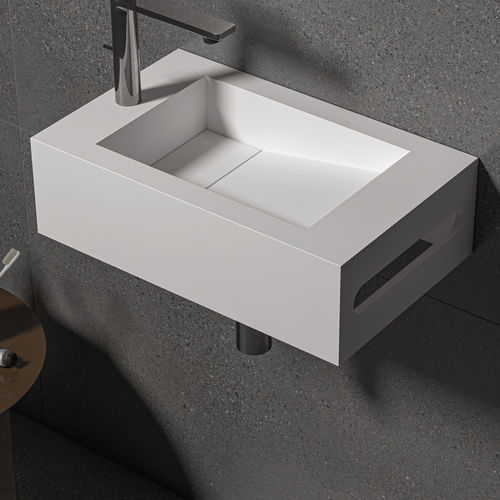 Подвесная раковина - UMBRIEL - ZENON SMART SOLID SURFACE - из Solid Surface / со встроенными полотенцесушителями / антибактериальная