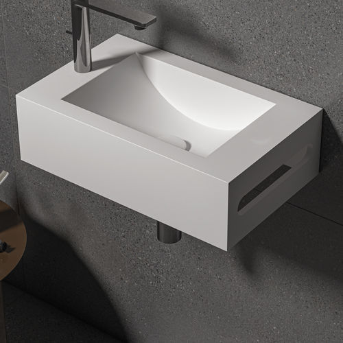 Подвесная раковина - DIONE - ZENON SMART SOLID SURFACE - из Solid Surface / со встроенными полотенцесушителями / антибактериальная