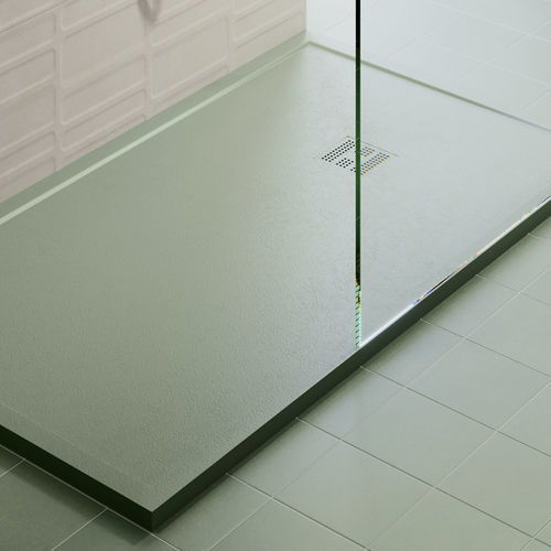 Прямоугольный душевой поддон - FRAME - ZENON SMART SOLID SURFACE - напольный / из Solid Surface / противоскользящий
