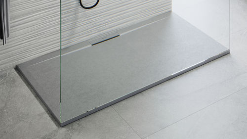 Прямоугольный душевой поддон - SIDE - ZENON SMART SOLID SURFACE - напольный / из Solid Surface / противоскользящий