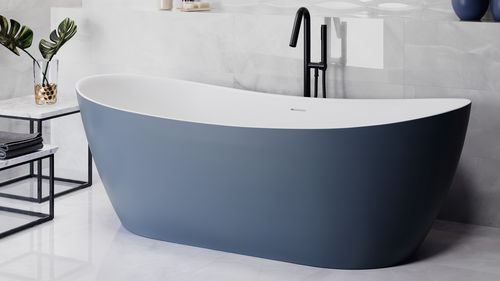 Овальная ванна - POWELL - ZENON SMART SOLID SURFACE - отдельностоящая / для жилых зданий / из Solid Surface