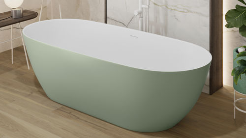 Овальная ванна - SANABRIA - ZENON SMART SOLID SURFACE - отдельностоящая / для жилых зданий / из Solid Surface