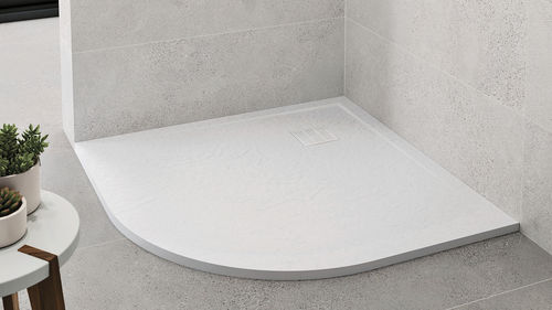 Угловой душевой поддон - ANGULAR - ZENON SMART SOLID SURFACE - напольный / из Solid Surface / противоскользящий